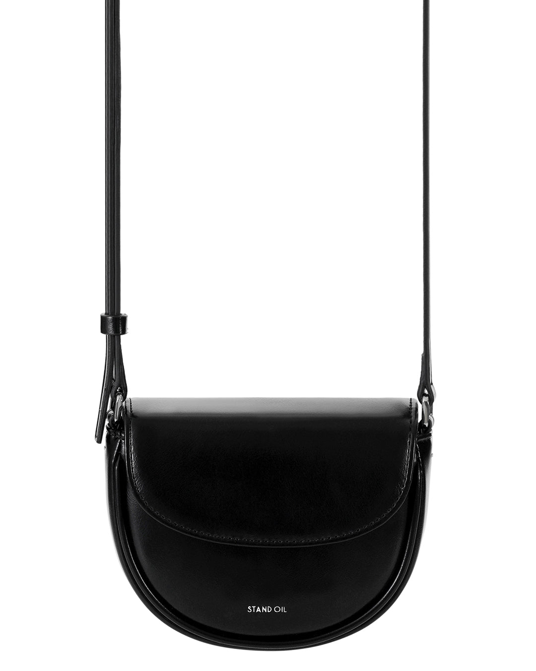 Stand Oil Mino Bag — Half-Moon Crossbody — Black