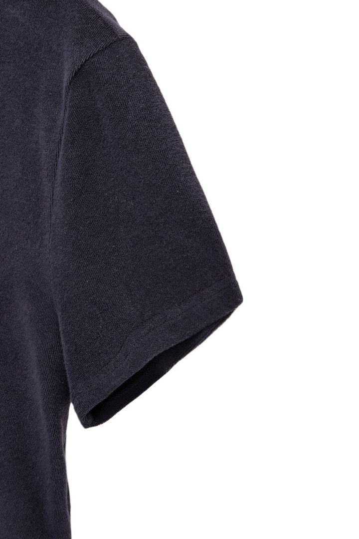 Matin Kim Logo Point Terry Crop Top — Navy blue