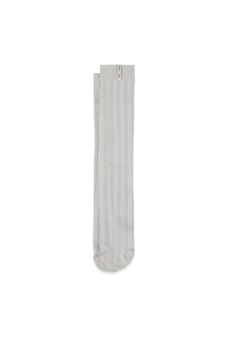 Matin Kim Metal Ribbed Stocking Socks — Ivory