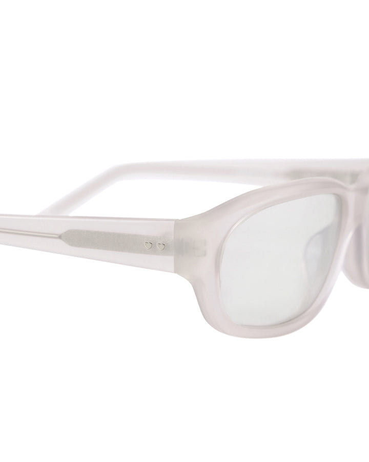 Stand Oil Curved Glow Semi-Goggle Sunglasses — Cream