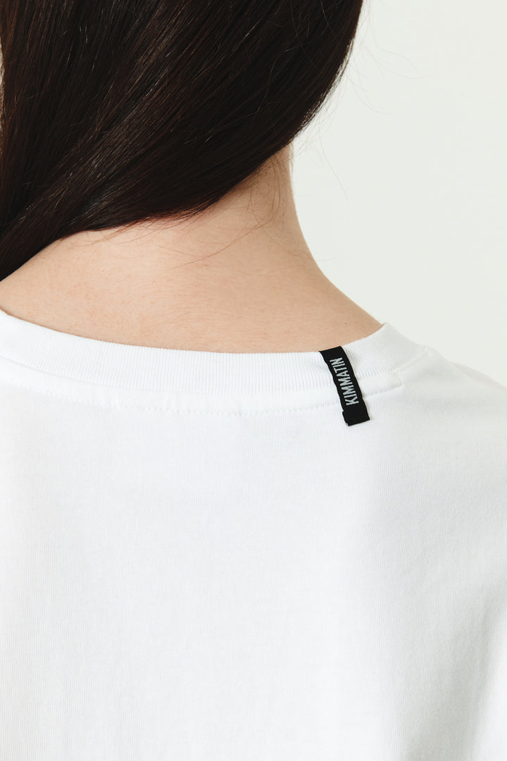KIMMATIN Trompeloeil Printing Top — White