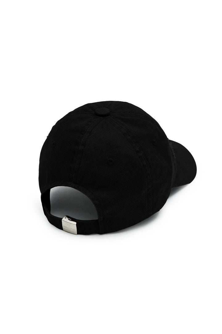 ROUGH CUT APPLIQUE BALL CAP — Black