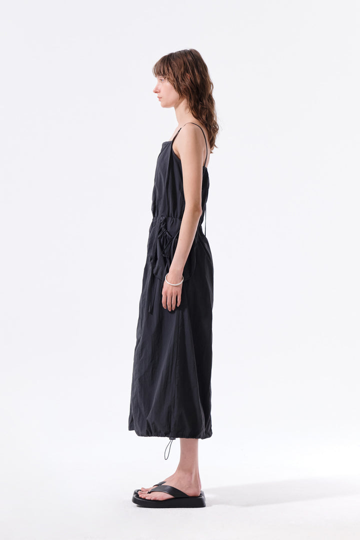 Matin Kim Strap Detail Sleeveless Utility Dress — Charcoal