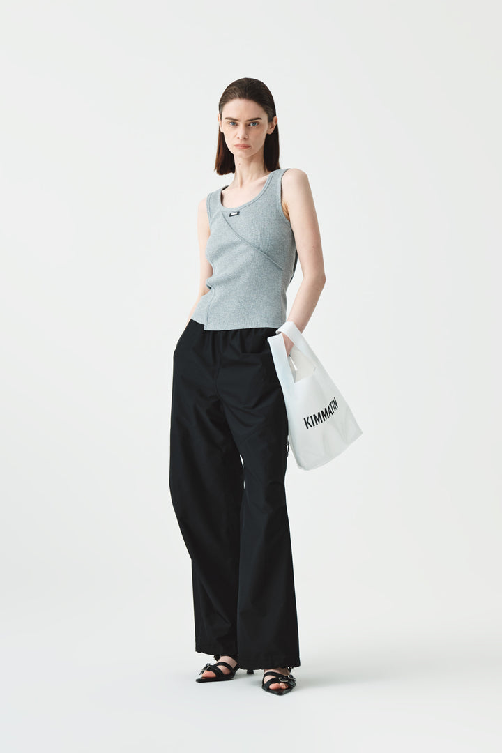 KIMMATIN Side String Track Pants — Black