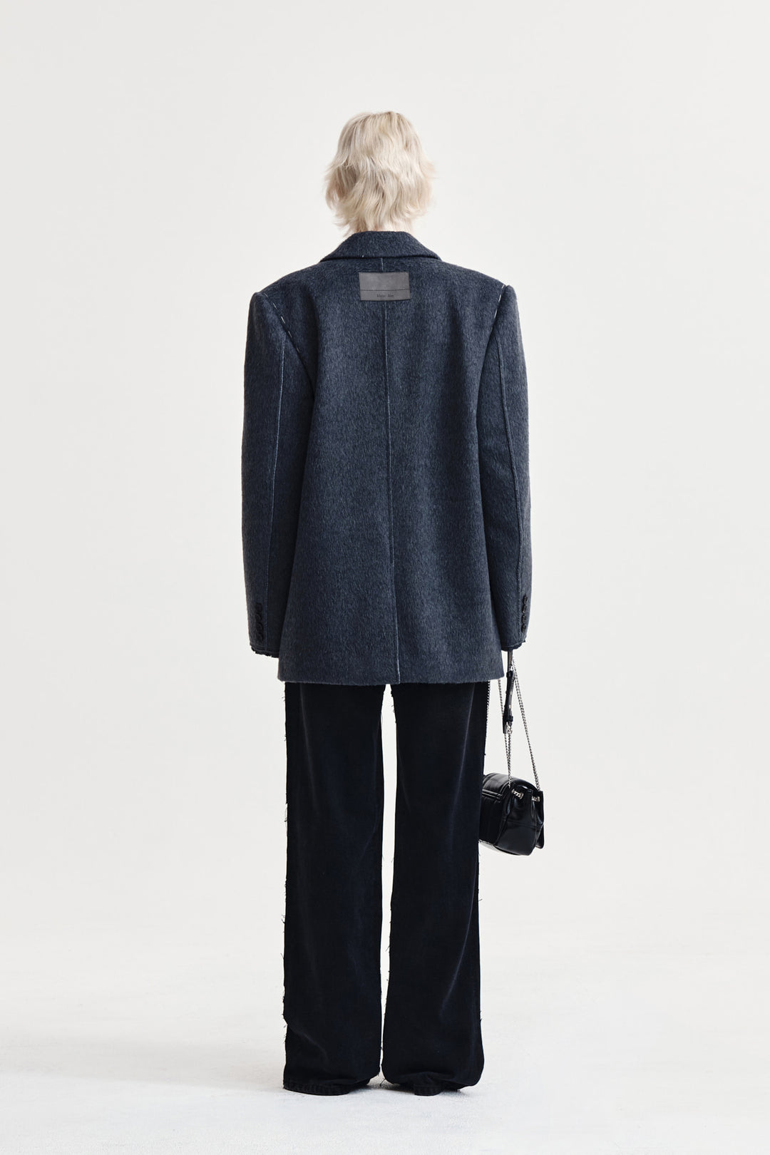 Matin Kim Hairy Overfit Stitch Single Jacket — Gray