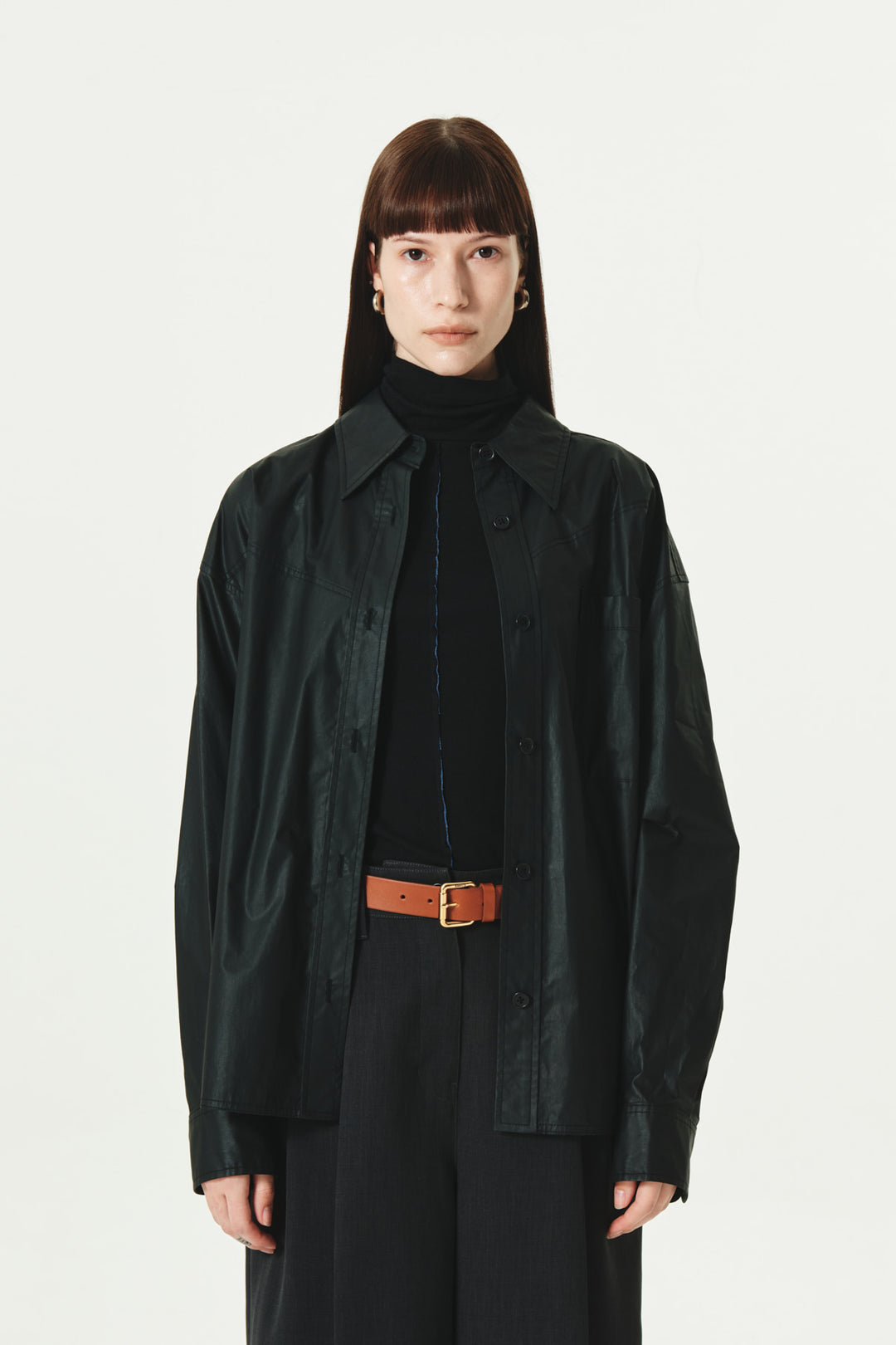 KIMMATIN Two Way Coating Shirt — Black