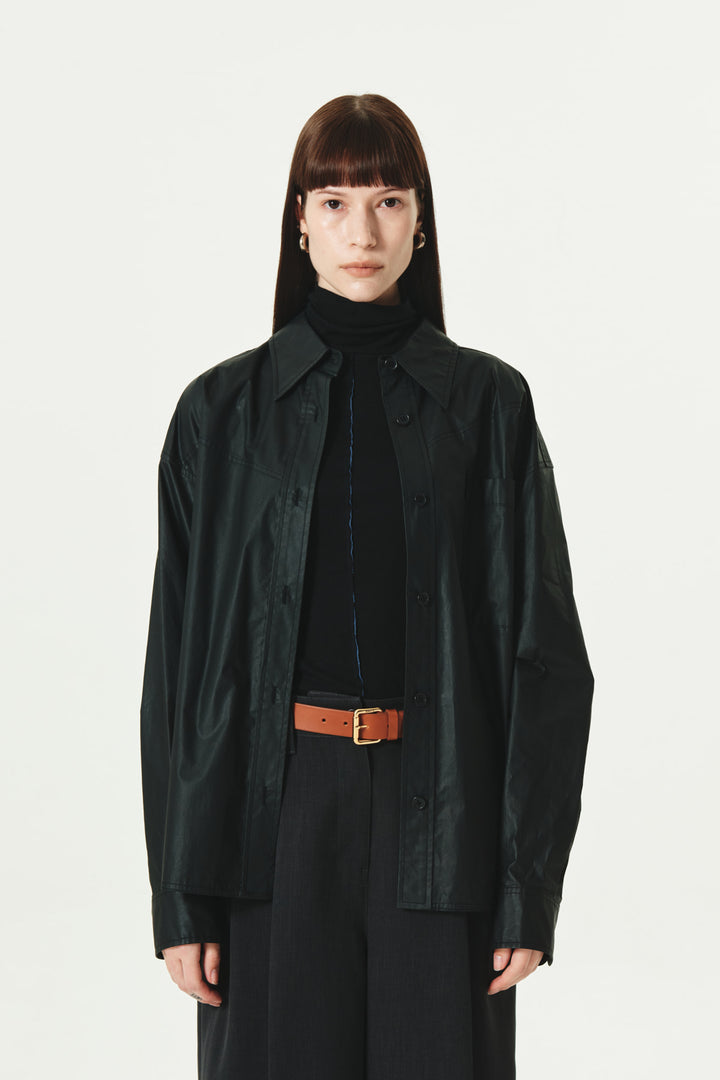KIMMATIN Two Way Coating Shirt — Black
