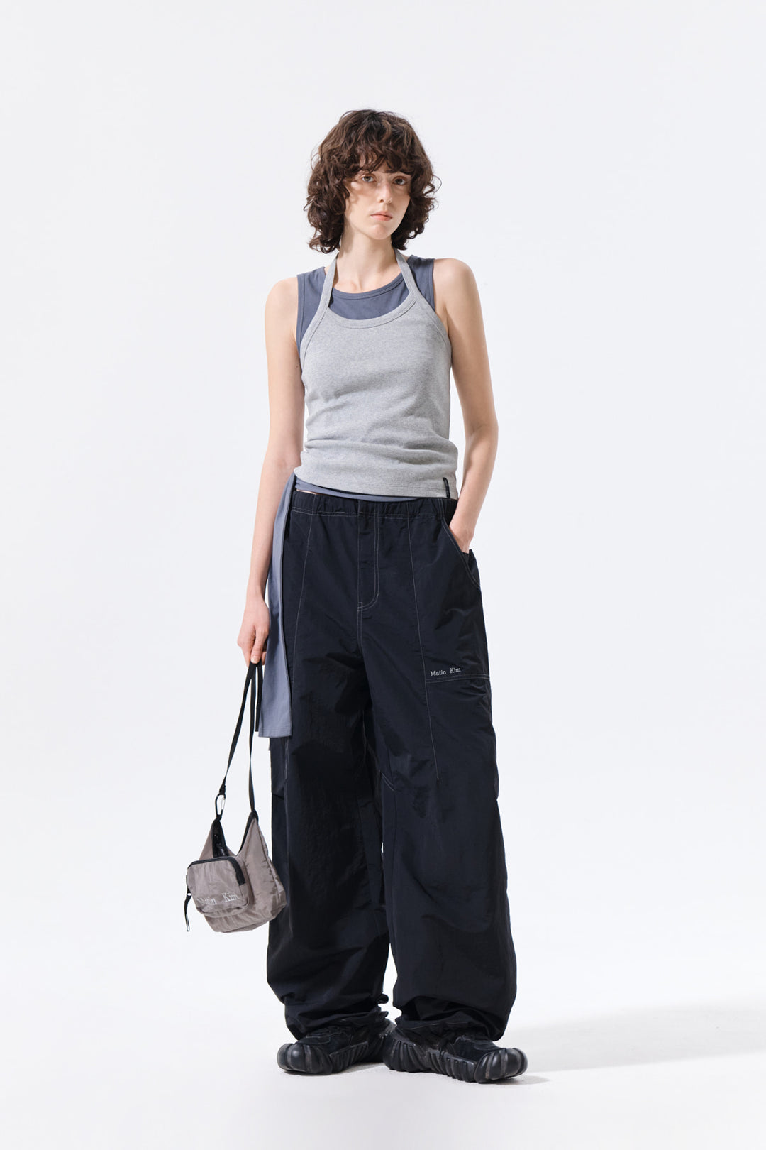 Matin Kim Multi Panel Parachute Pants — Black