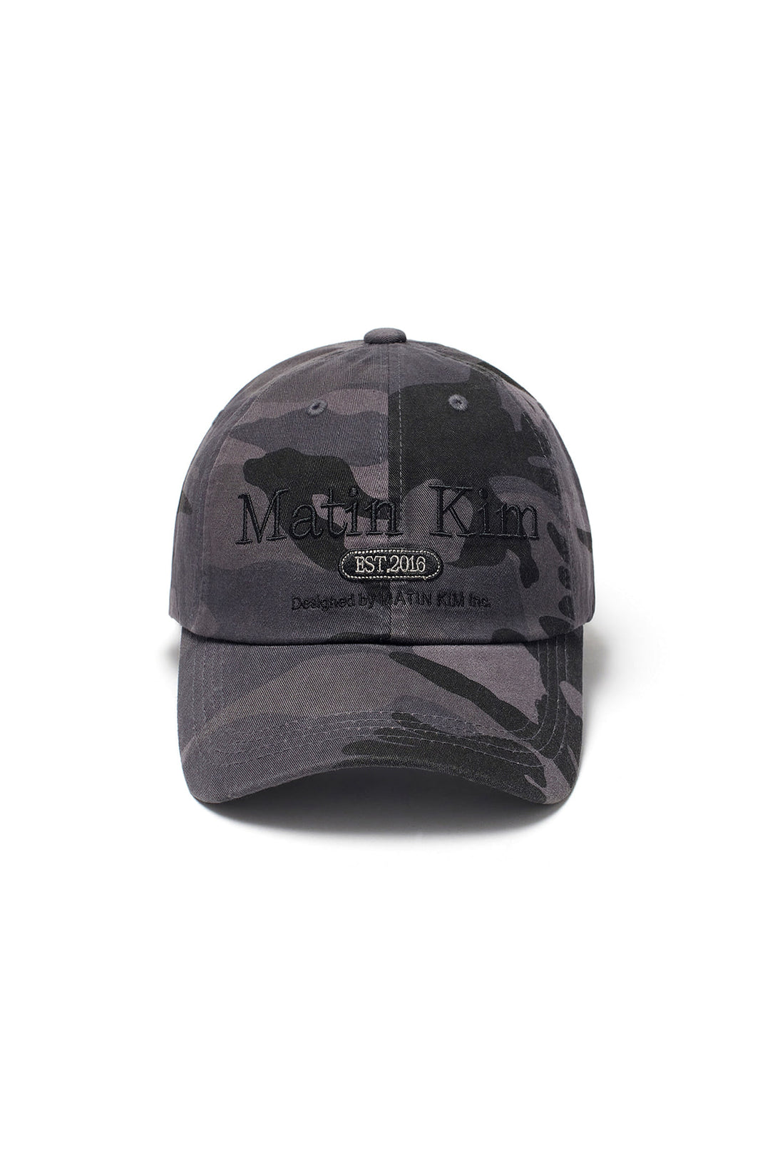 Matin Kim Camouflage Logo Ball Cap — Charcoal