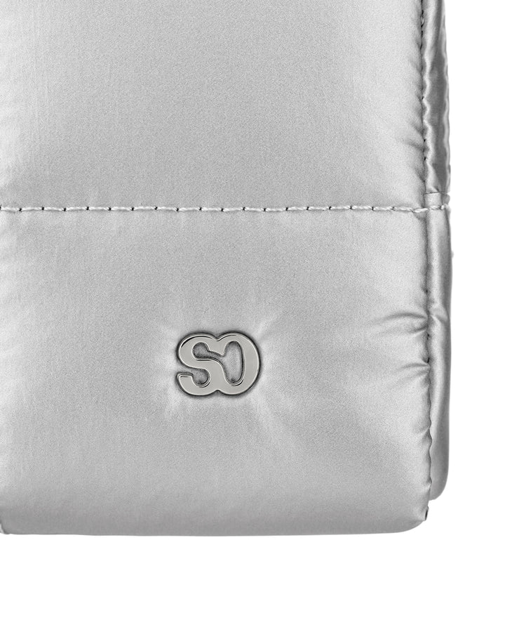 Stand Oil Bubble Pouch — Quilted Nylon Mini — Silver
