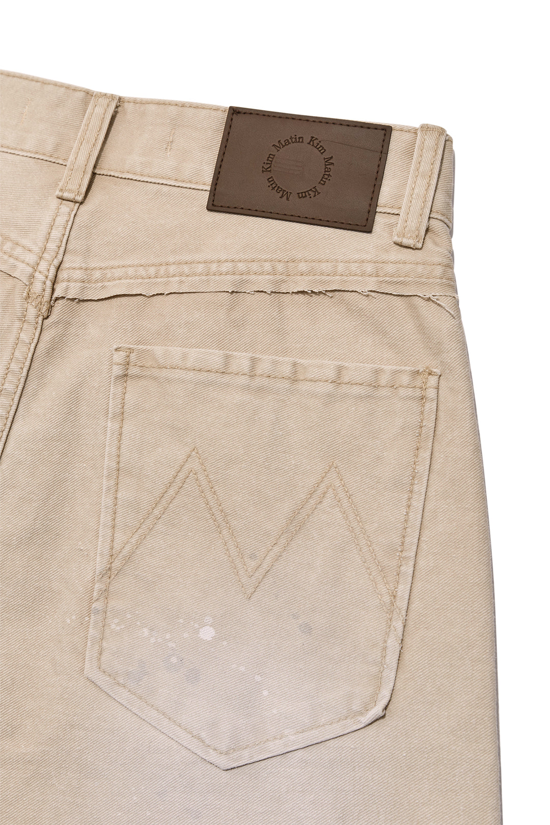 Matin Kim Unbalance Cut Point Vintage Cotton Pants — Beige