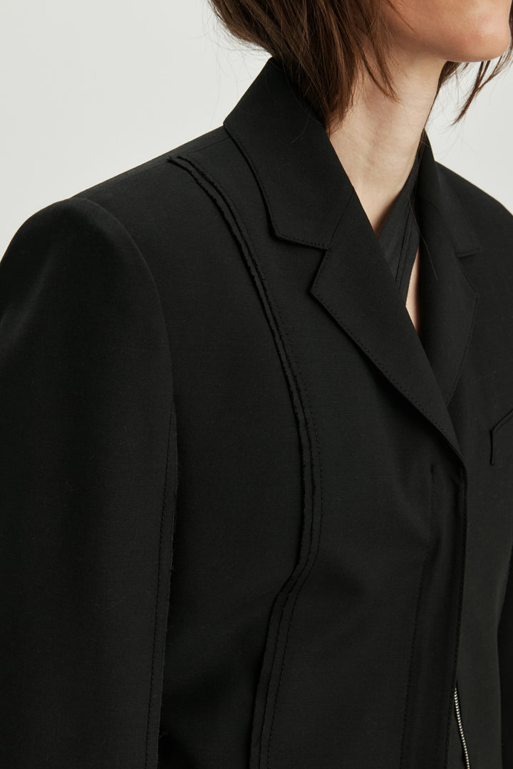 KIMMATIN Zipper Point Tailored Jacket — Black