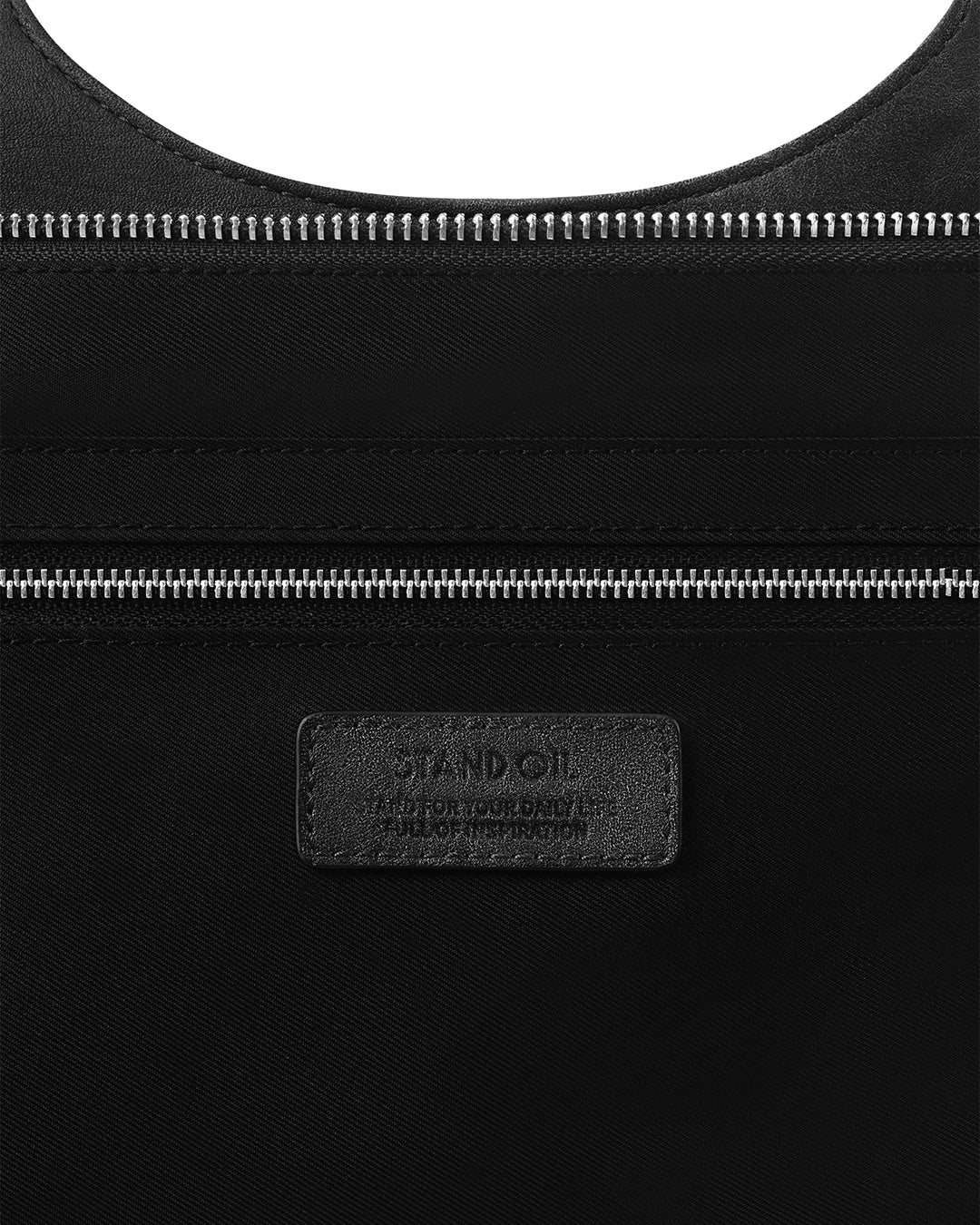 Stand Oil Lene Bag · Wrinkled Leather Crossbody — Black