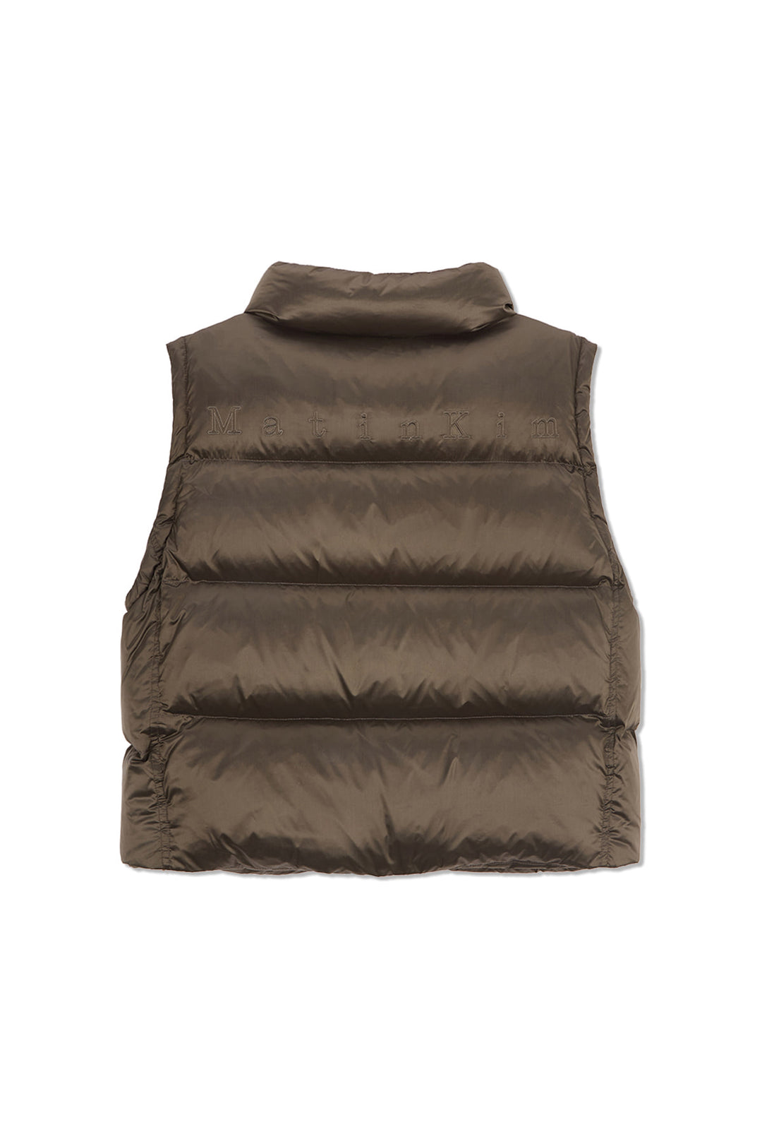 Matin Kim Unbalance Quilted Down Vest — Brown