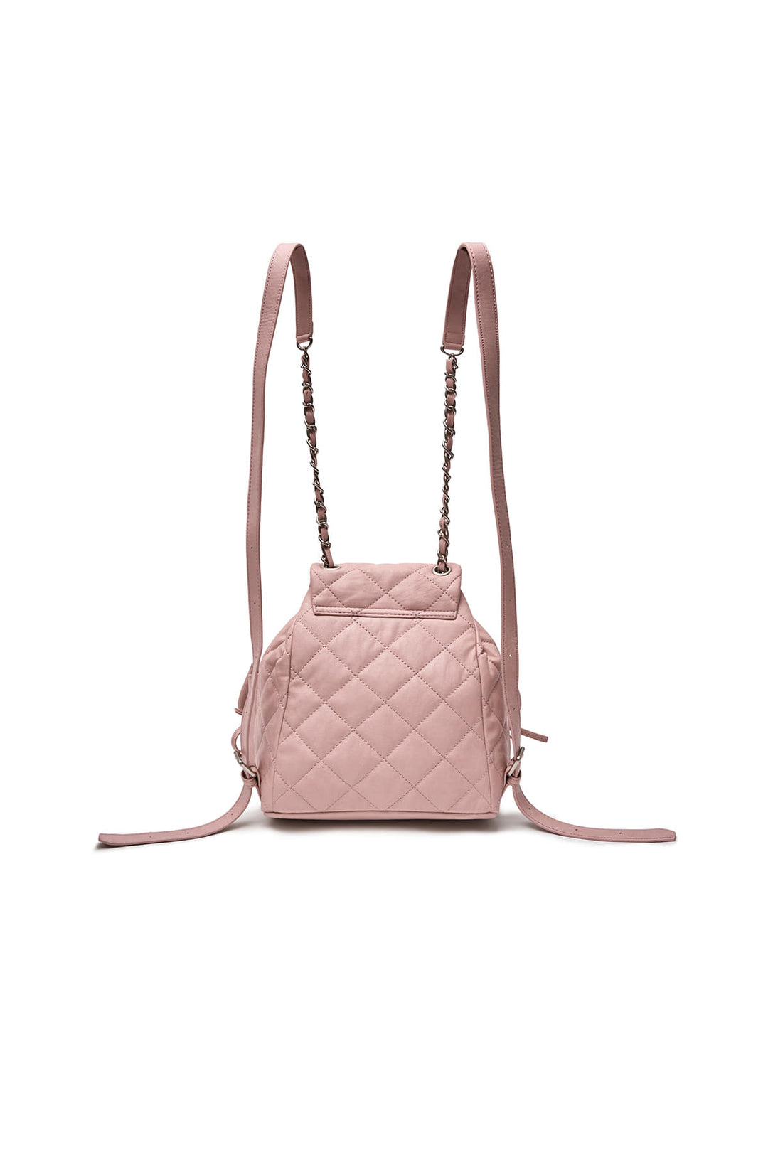 Matin Kim Double Pocket Quilting Mini Backpack — Pink