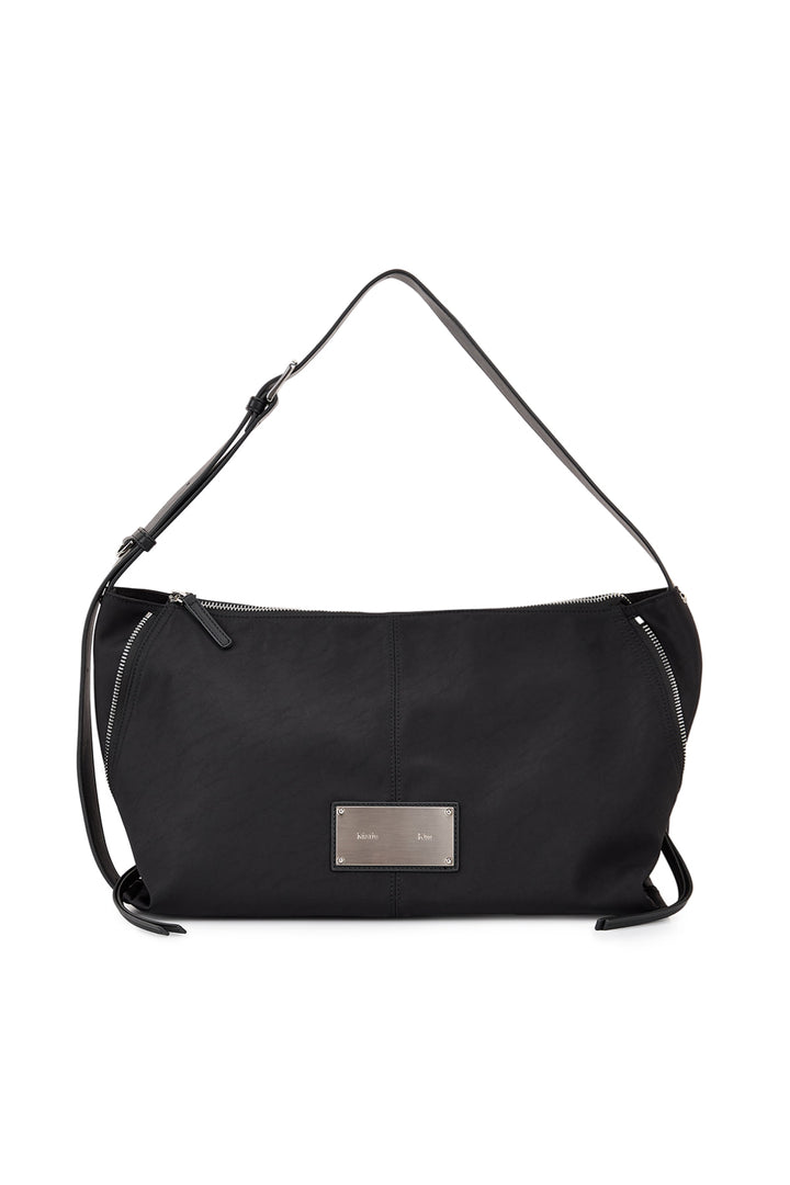 Matin Kim Side Zipper Fabric Shoulder Bag — Black