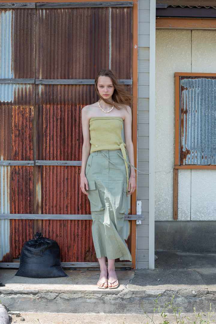 Matin Kim Side String Tube Top — Olive