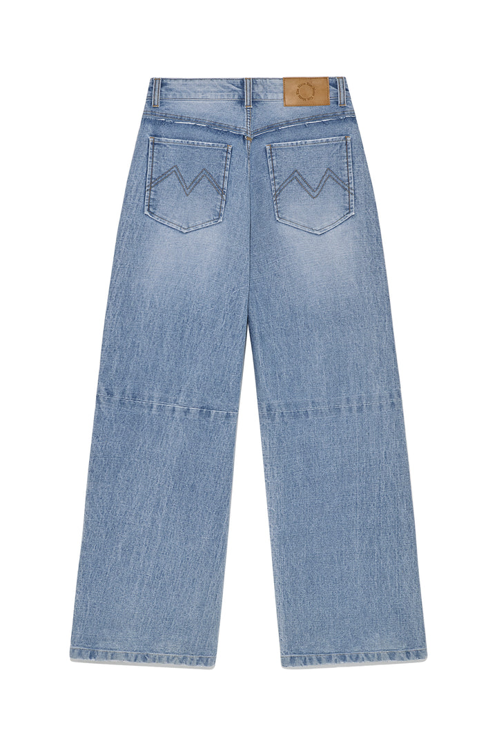 Matin Kim Unbalance Cut Point Denim — Blue