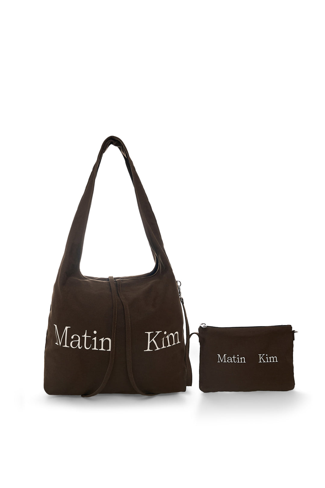 Matin Kim Logo Point Round Ecobag Khaki — Brown