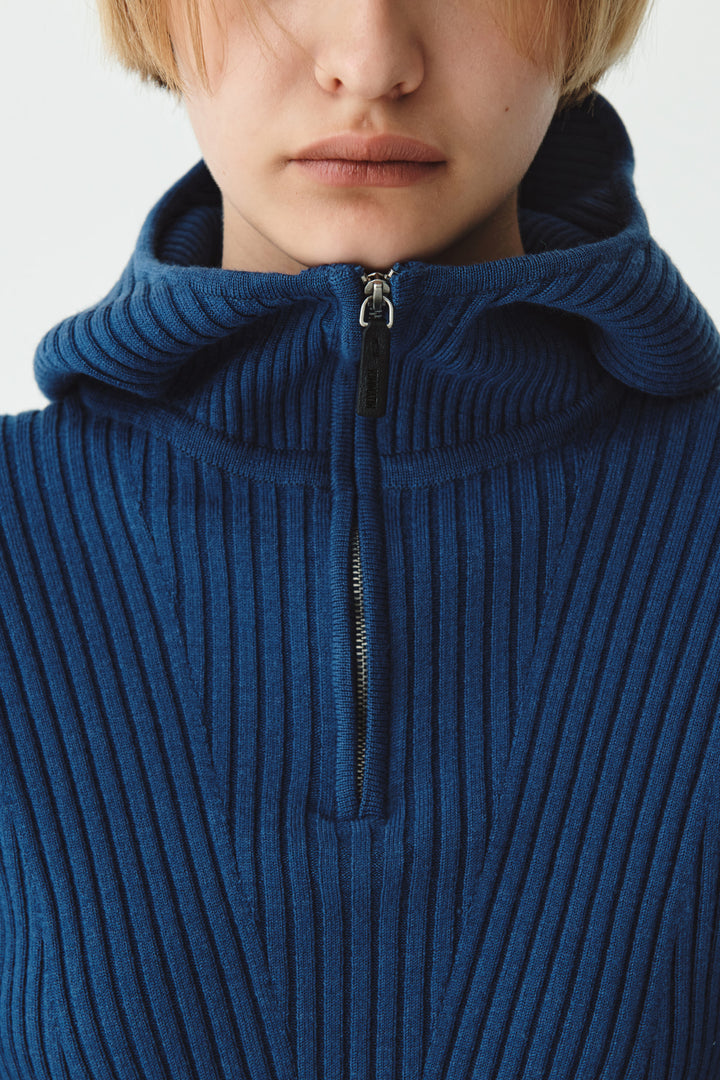 KIMMATIN Slimfit Half Zip Hoody — Blue