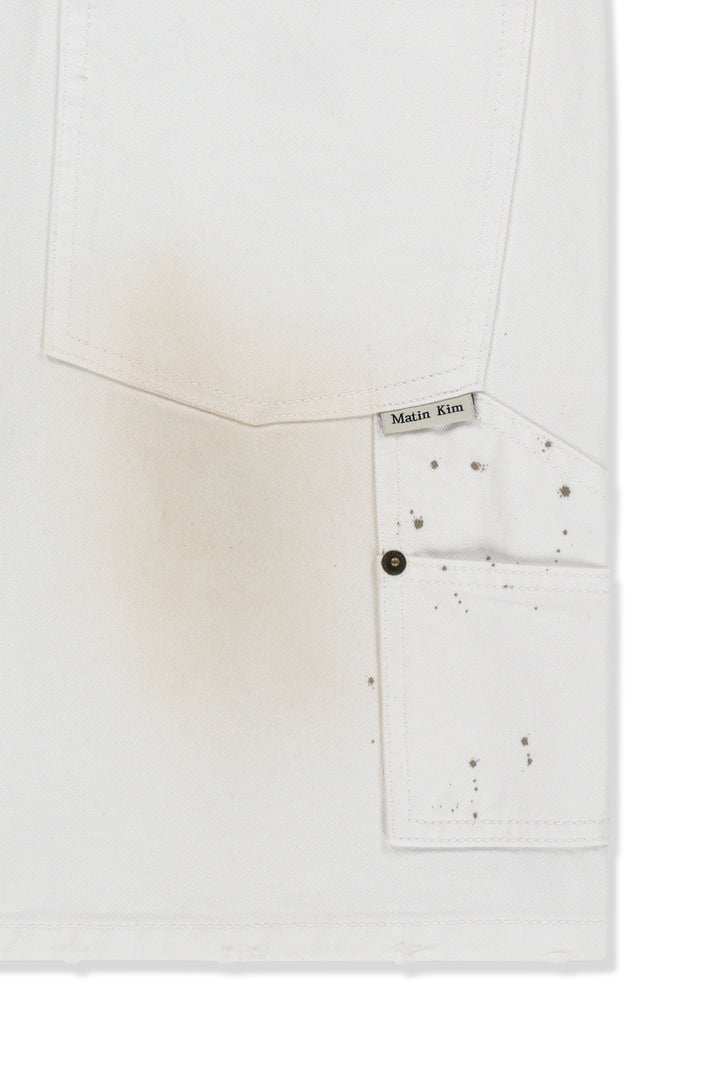 Matin Kim Carpenter Bermuda Denim — White