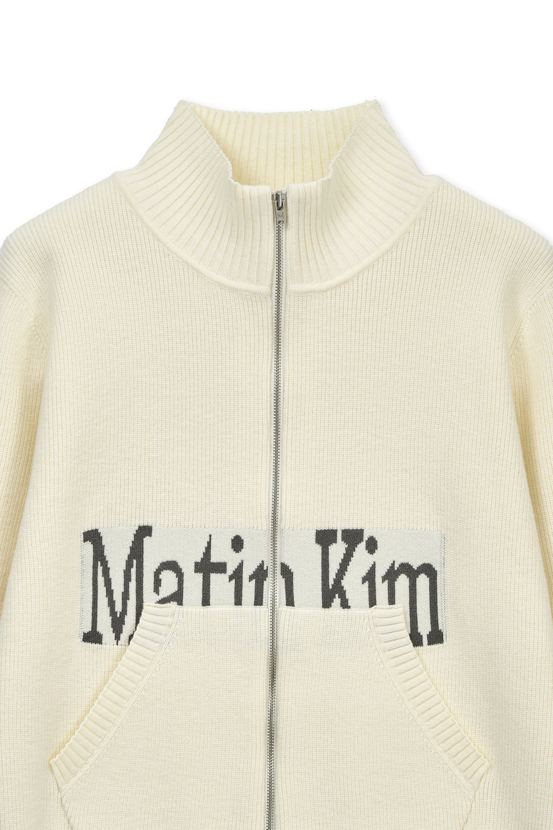 Matin Kim Spell Point Knit Zip Up — Ivory