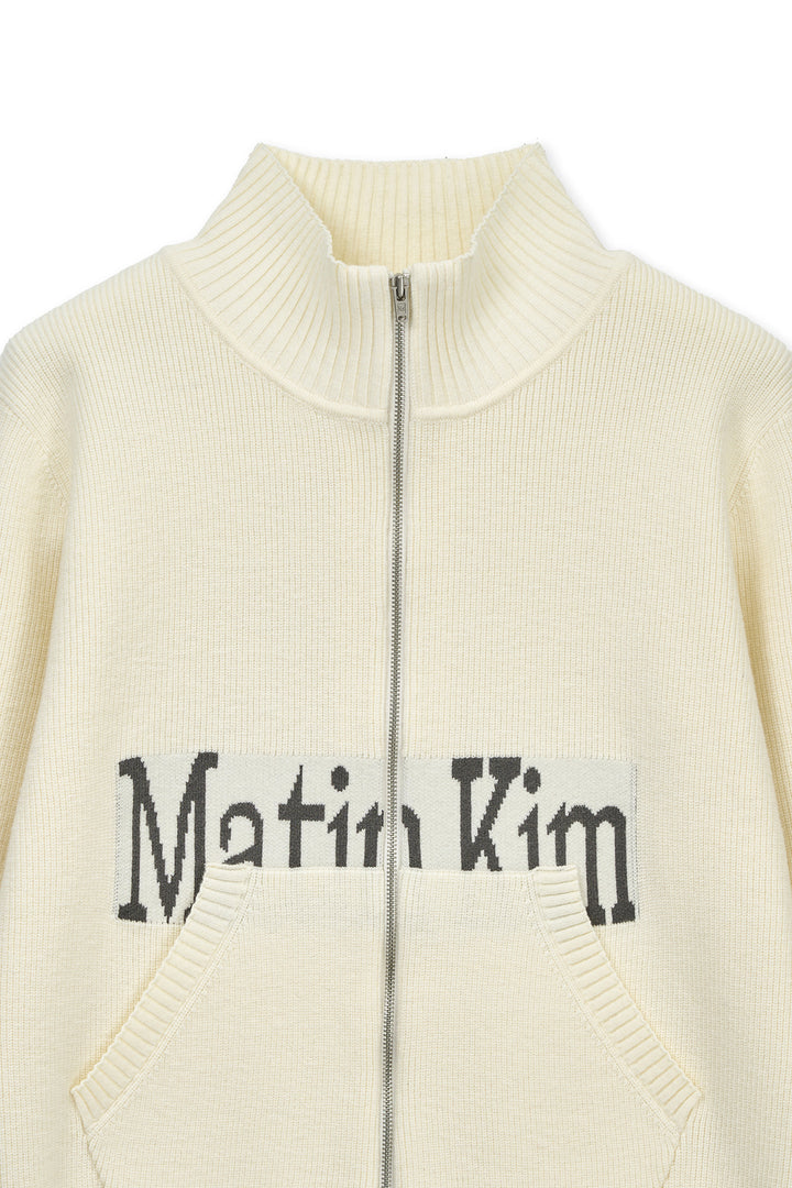 Matin Kim Spell Point Knit Zip Up — Ivory