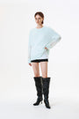 KIMMATIN Damage Detail Logo Pullover — Mint