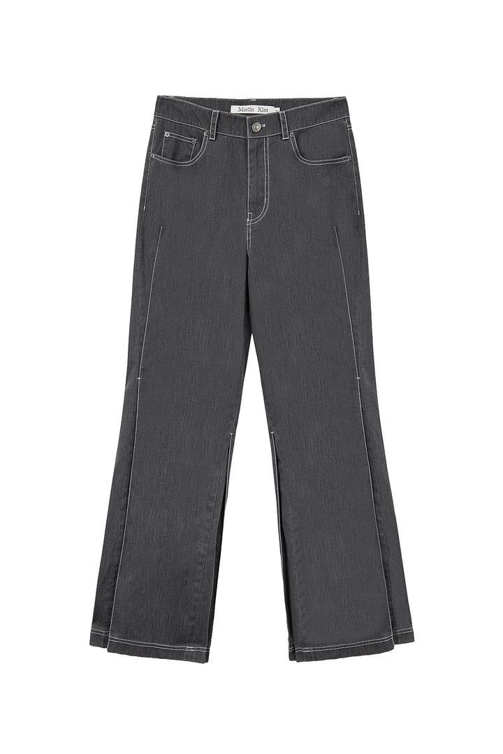 Matin Kim Side Pintuck Point Pants — Charcoal