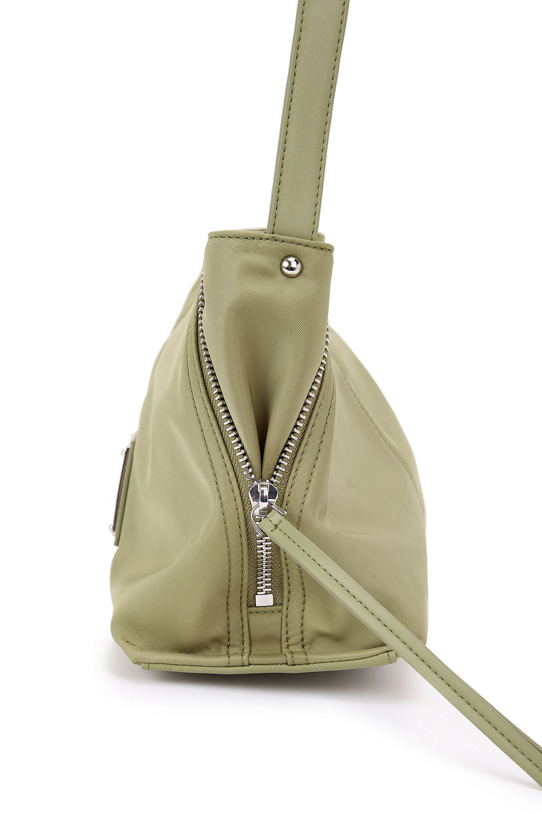 Matin Kim Side Zipper Two-Way Nylon Bag — Khaki