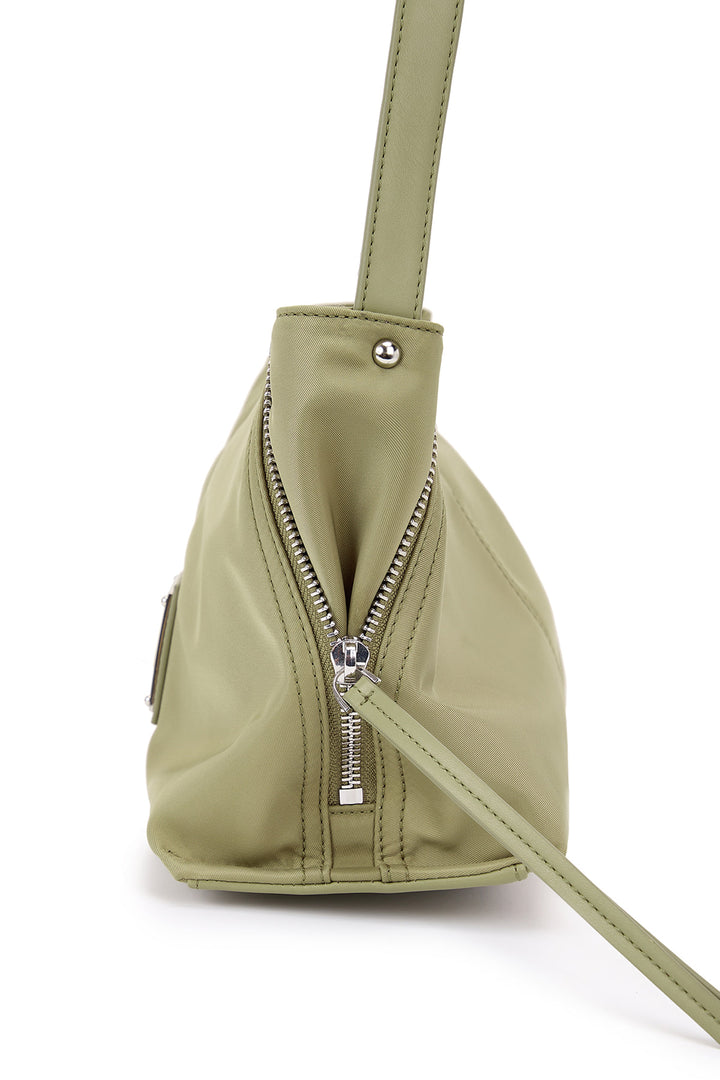 Matin Kim Side Zipper Two-Way Nylon Bag — Khaki