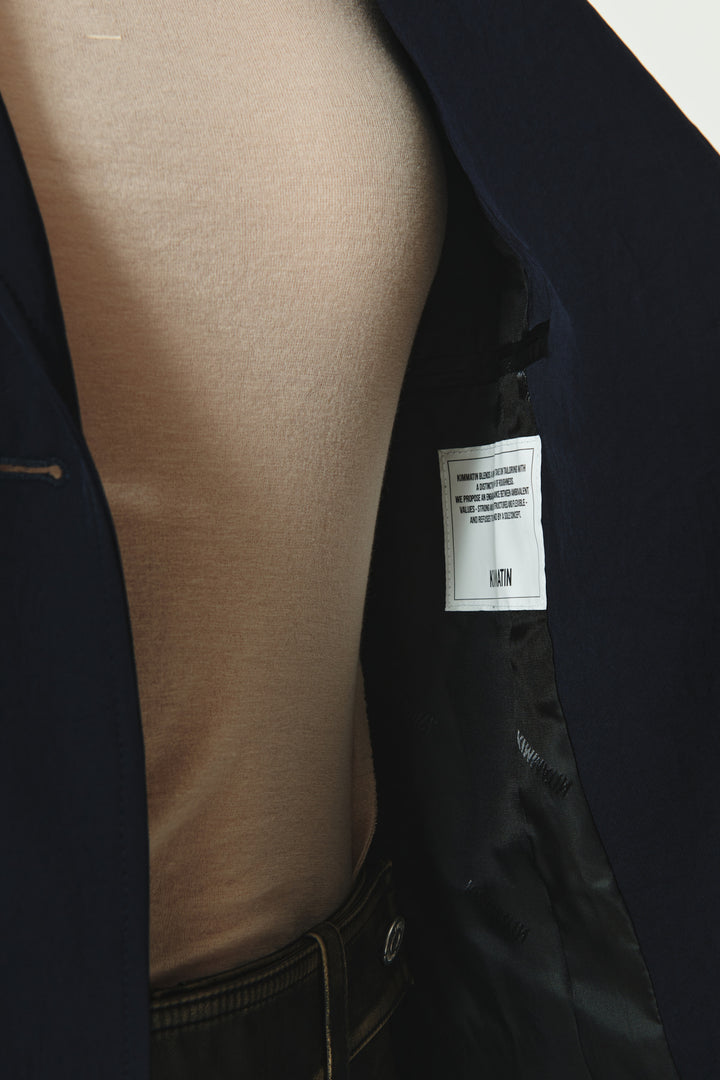 KIMMATIN Tailored Overfit Single Jacket — Dark Navy