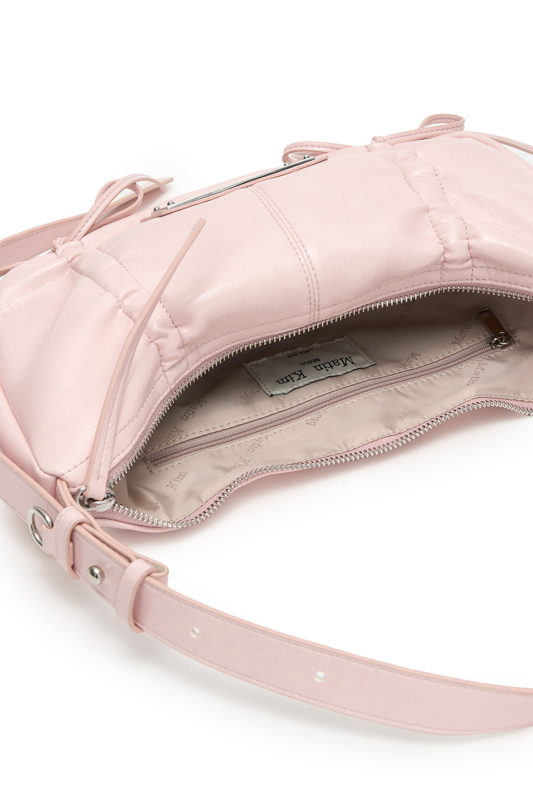 Matin Kim Half Shirring Ribbon Round Bag — Pink