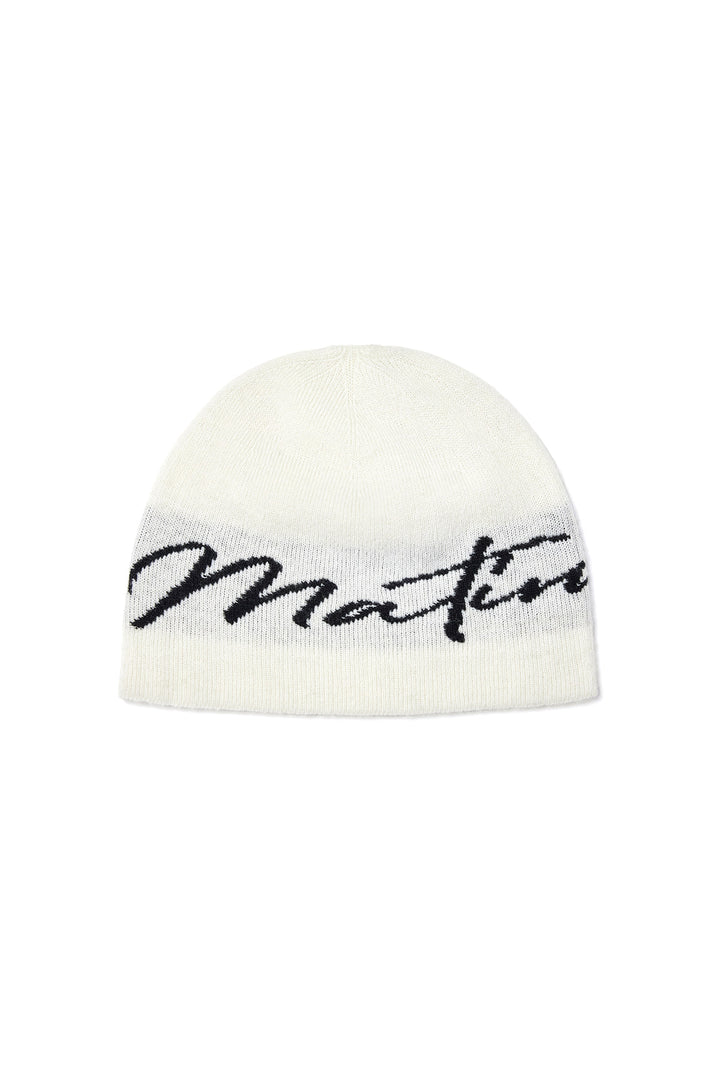 Matin Kim Logo Script Beanie — Ivory