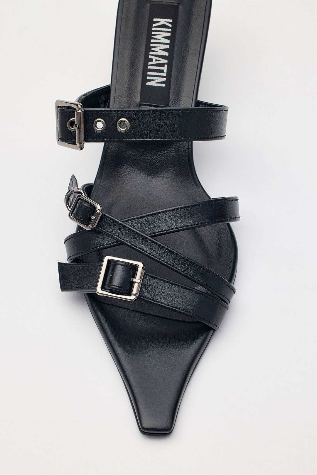 KIMMATIN Buckle Strap Sandal Heels — Black