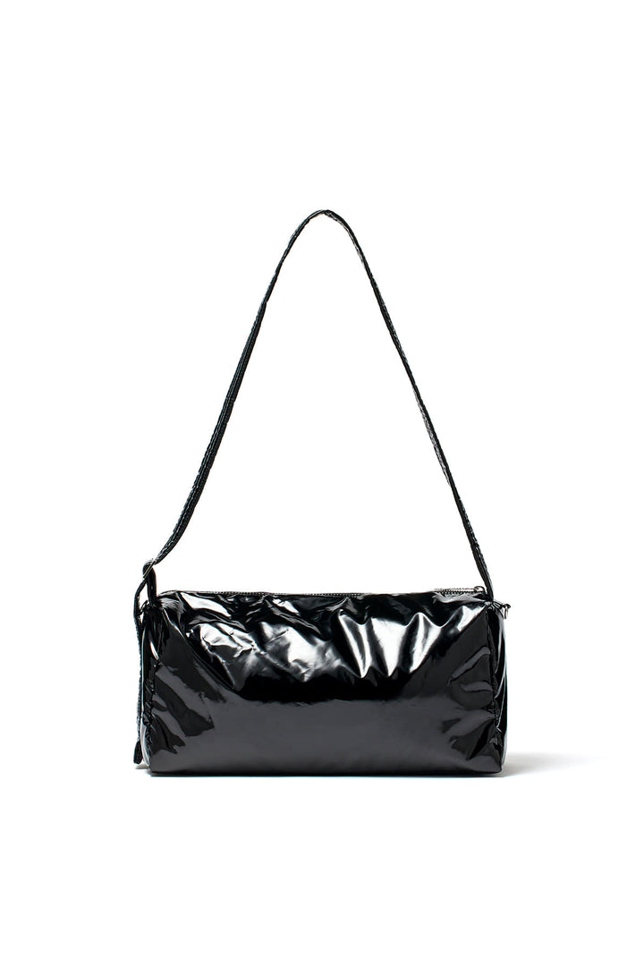 Matin Kim Glossy Logo Stitch Cross Bag — Black