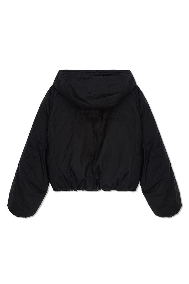 Matin Kim Back Logo Hoody Short Down Jumper — Black