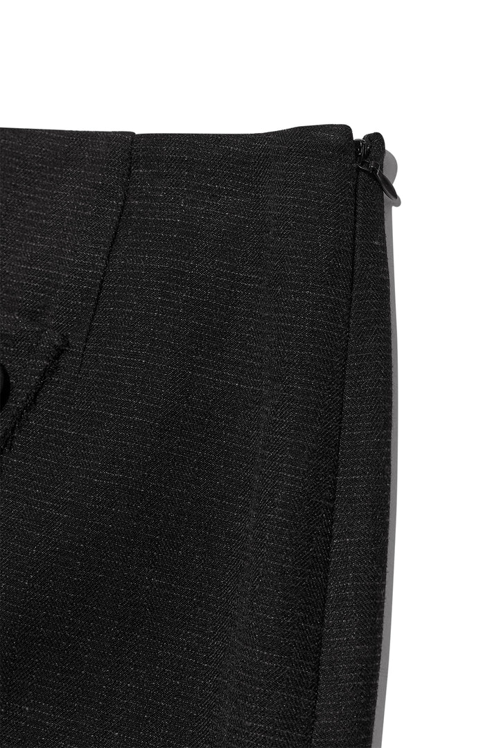 Matin Kim Stripe Herringbone Wrap Mini Skirt — Black