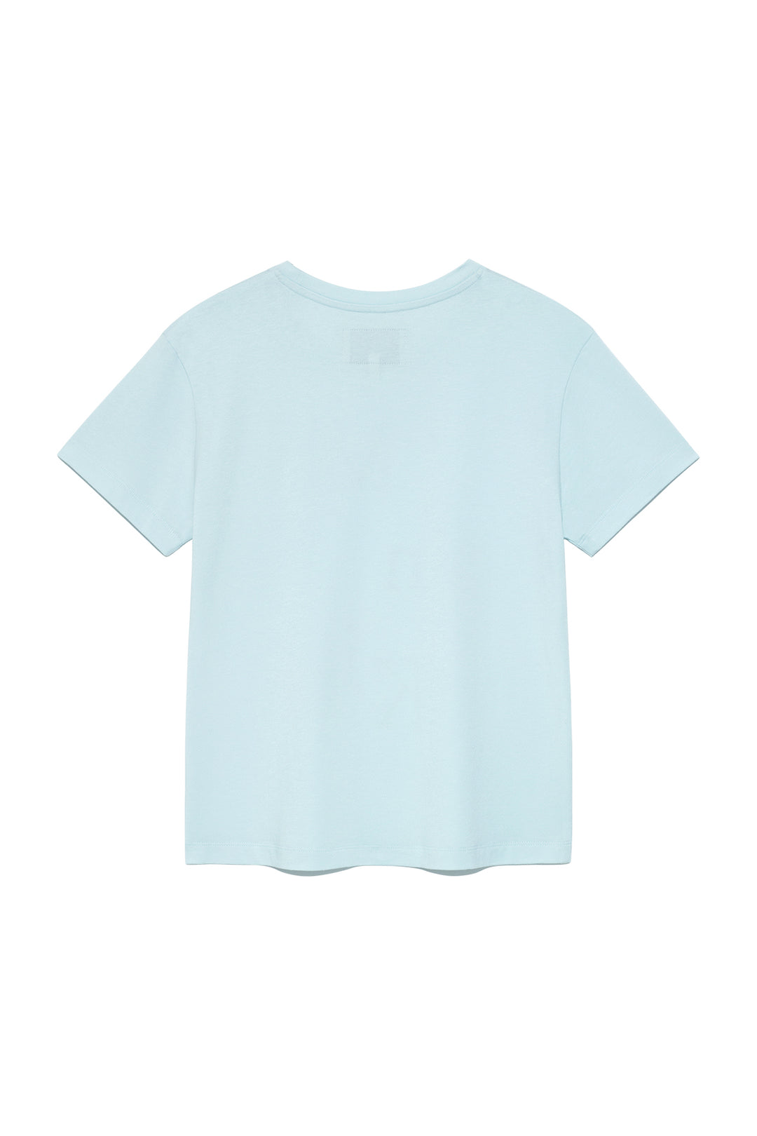 Matin Kim Patchwork Graphic Logo Tee — Light Blue
