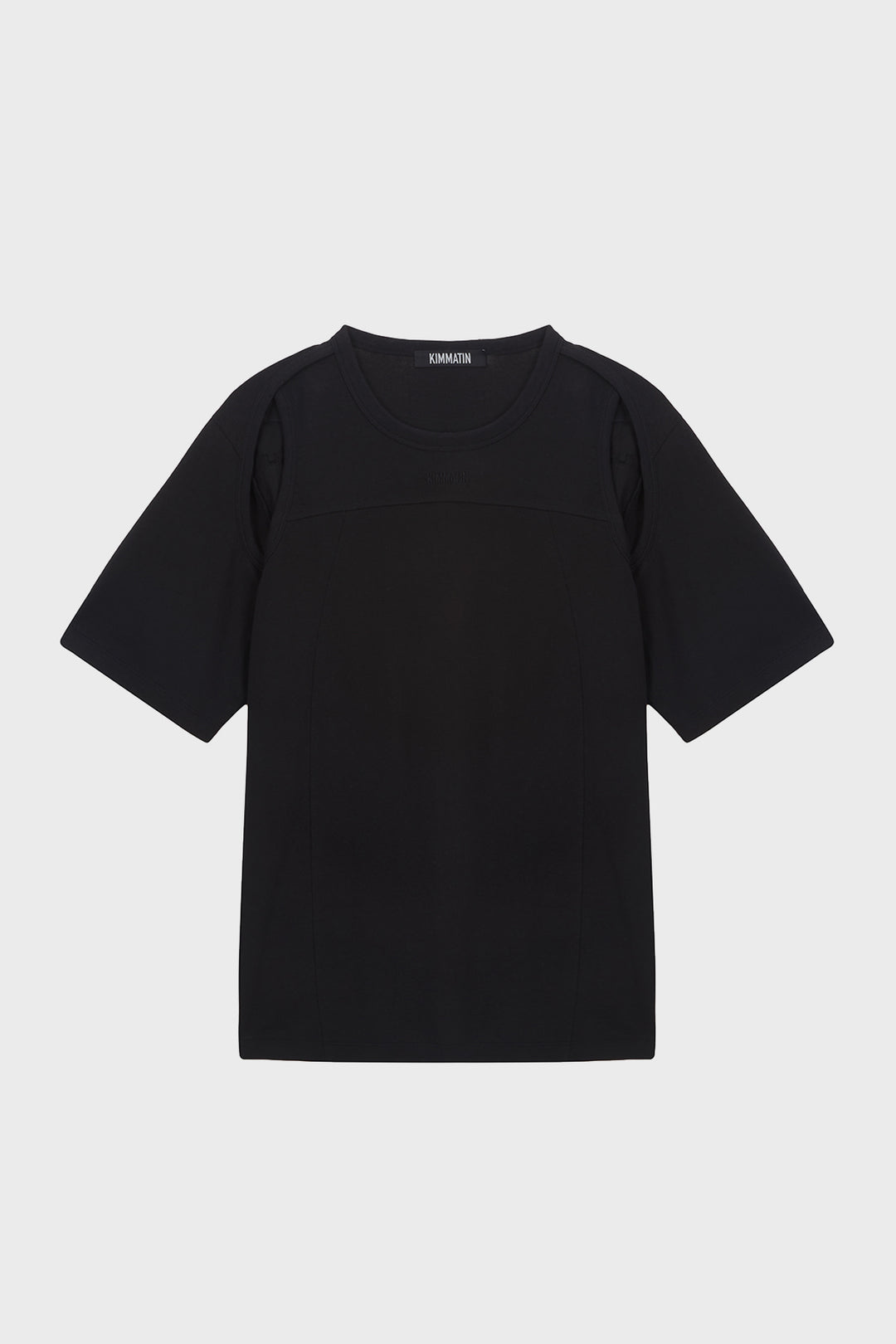 KIMMATIN Shoulder Hole Half Sleeve Top — Black
