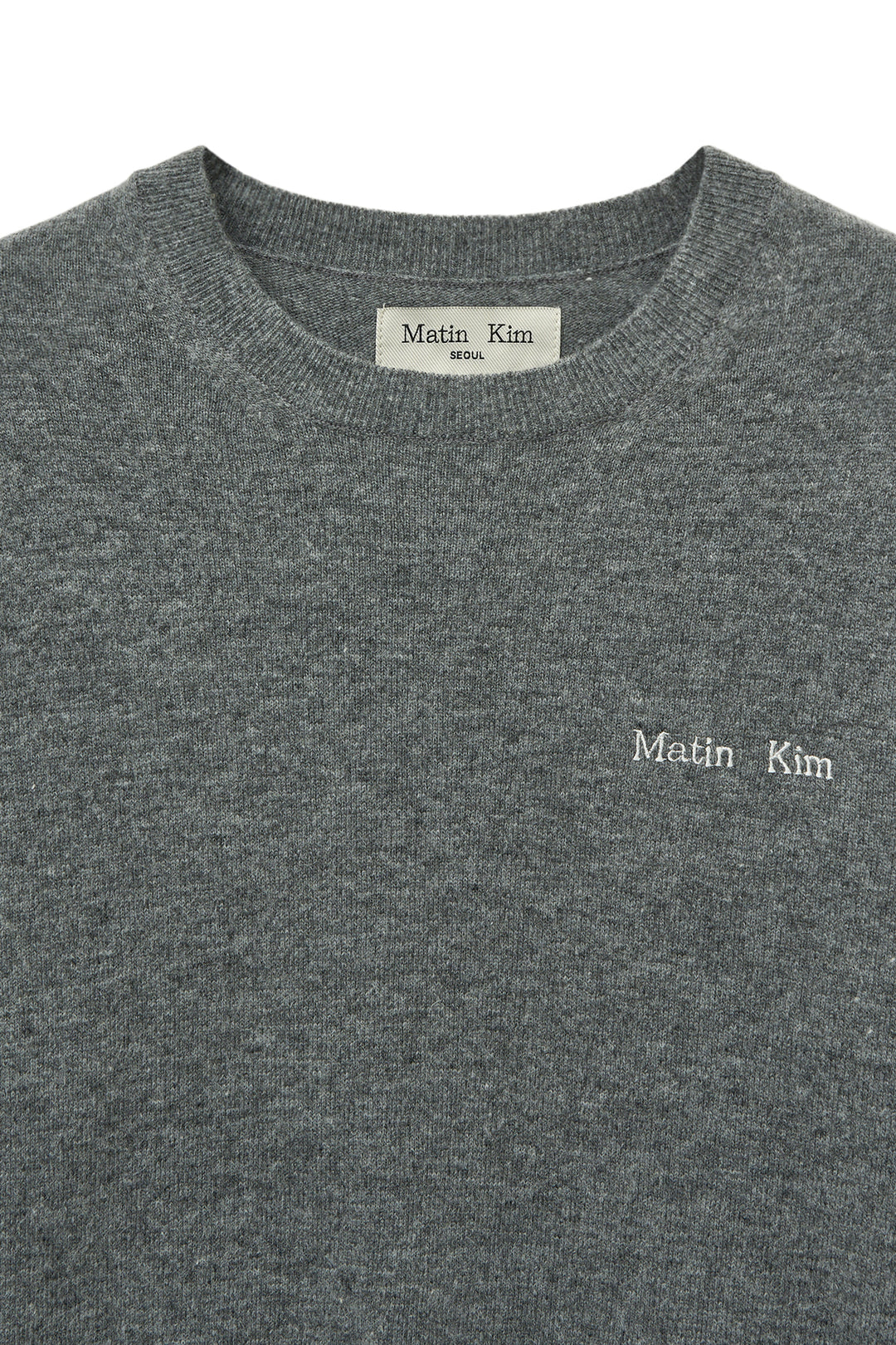Matin Kim Cashmere Blended Round Knit — Gray