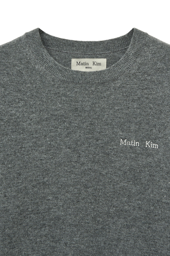 Matin Kim Cashmere Blended Round Knit — Gray