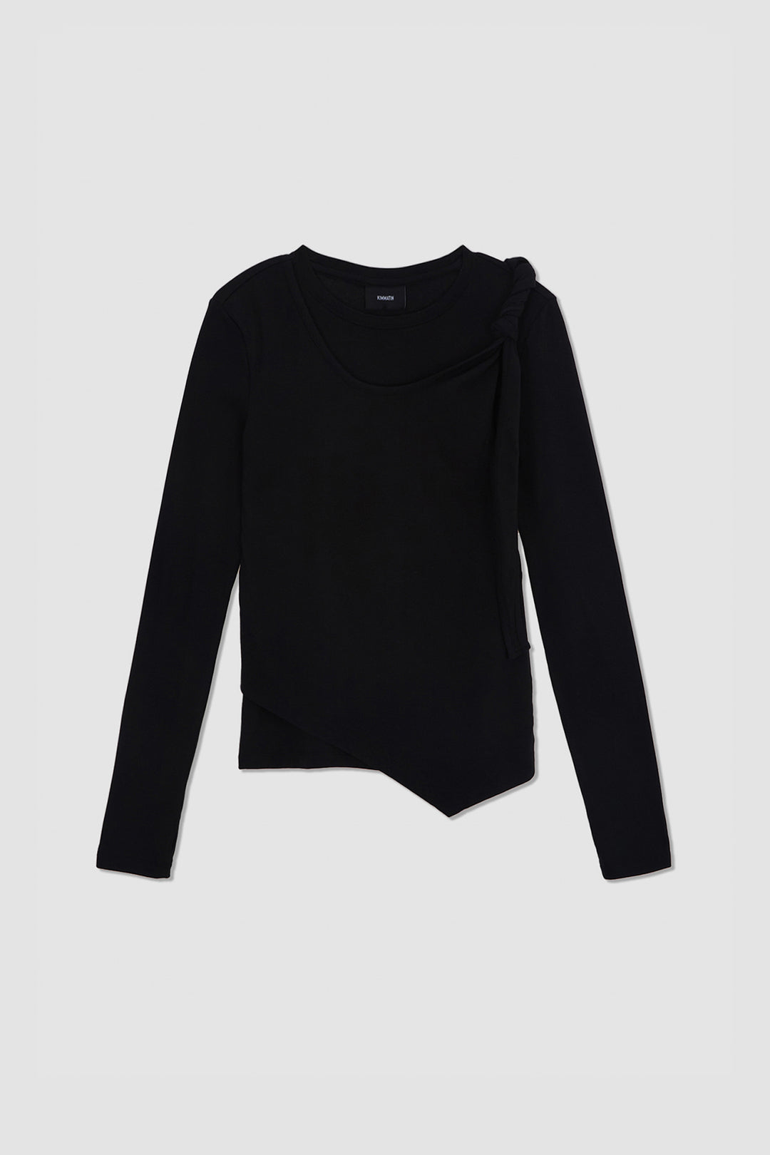 KIMMATIN Twist Strap Long Sleeve Top — Black