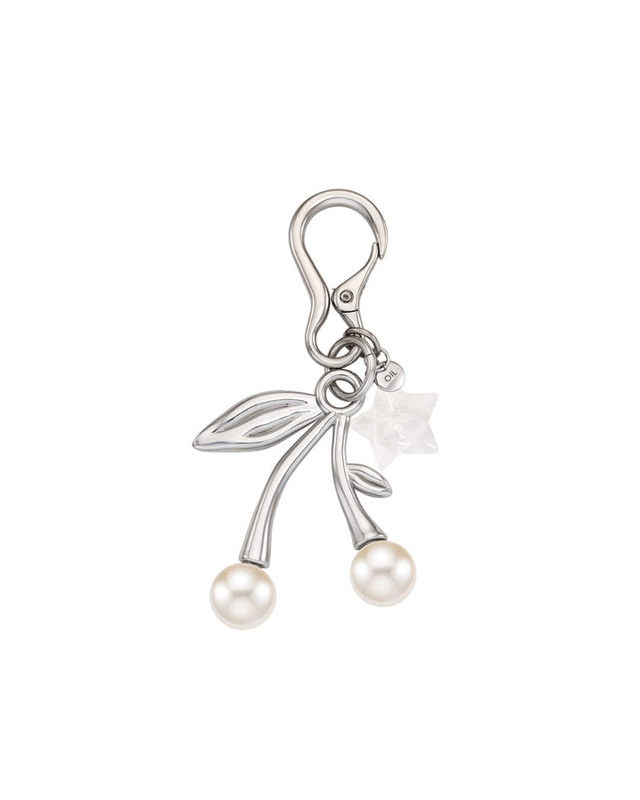 Stand Oil Cherry Pearl Keyring — Silver