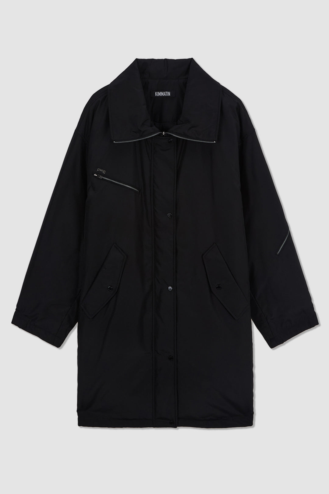 KIMMATIN Highneck Oversize Padded Jumper — Black