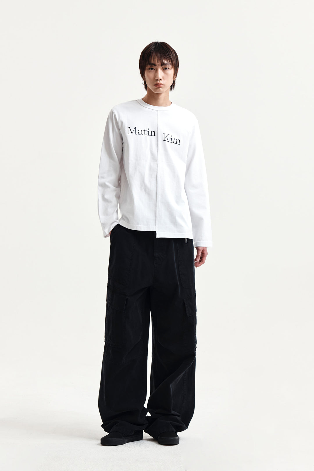 Matin Kim Asymmetric Logo Top — White