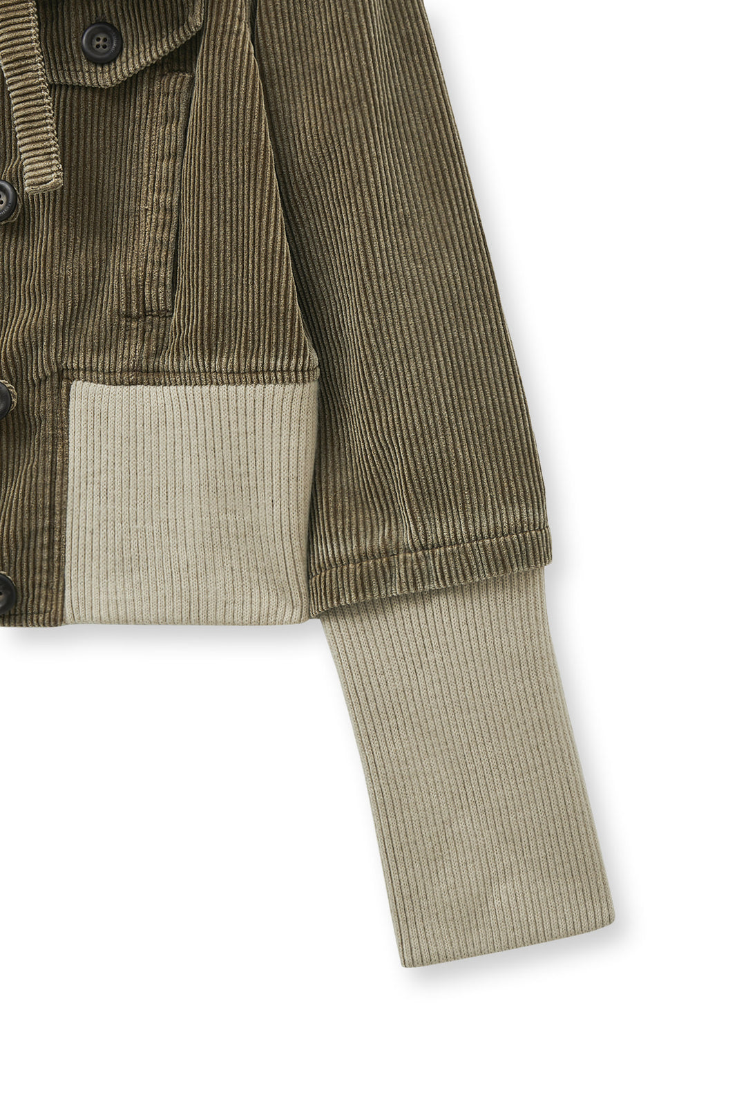 Matin Kim Washed Corduroy Bomber Jumper — Khaki