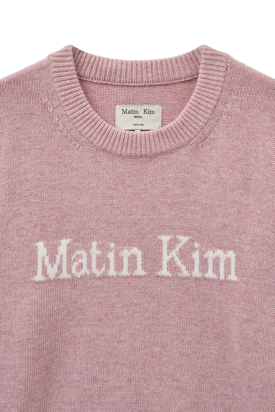 Matin Kim Color Trim Line Logo Pullover — Pink