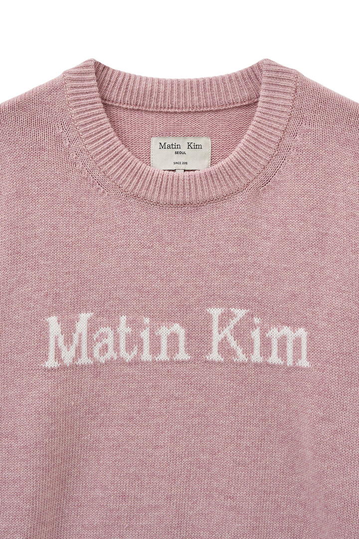 Matin Kim Color Trim Line Logo Pullover — Pink