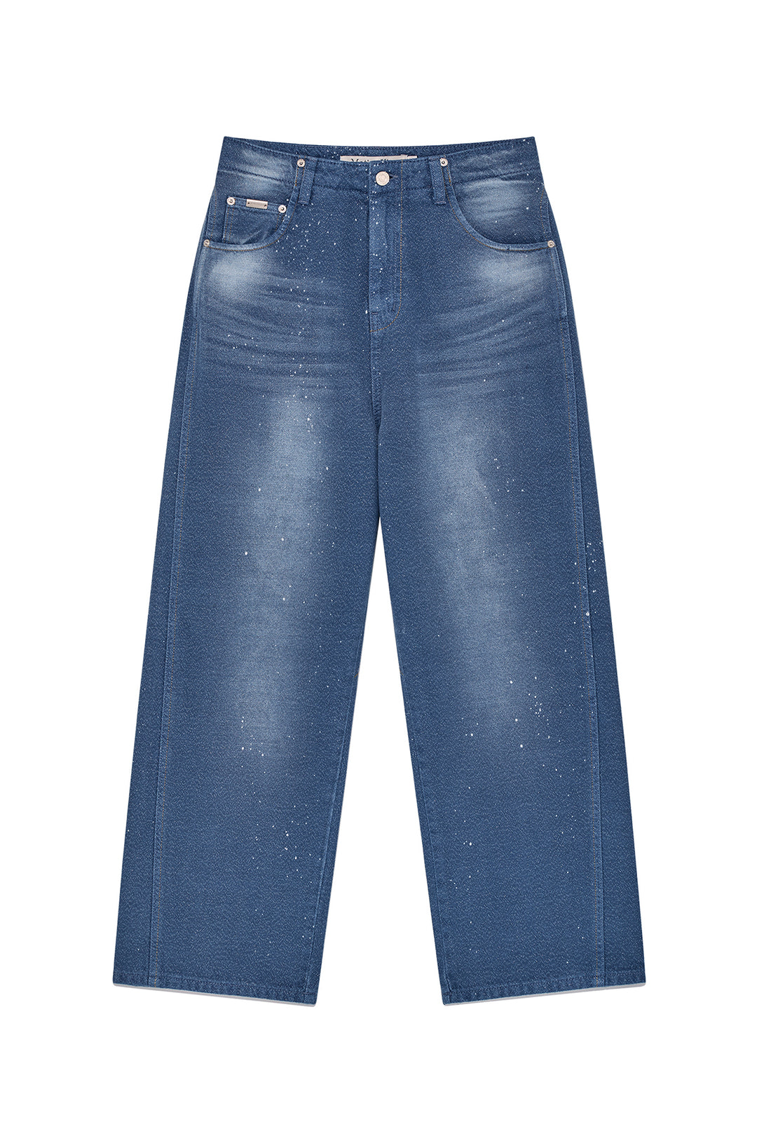 Matin Kim Back Line Point Soft Shiny Denim — Blue